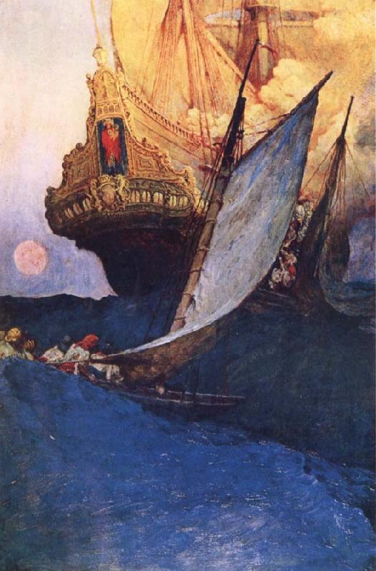 Howard Pyle An Attack on a Galleon Sweden oil painting art